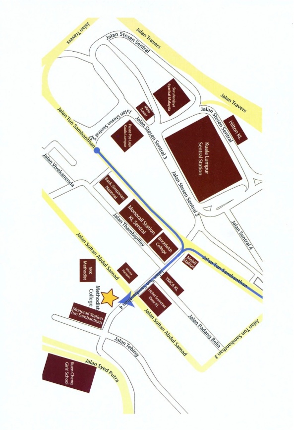 Map to Methodist College